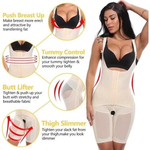 Womens Waist Trainer Shapewear Bodysuit Postparto Recovery Full Body Shaper Tummy Control Slimming Underwear Fajas Colombianas