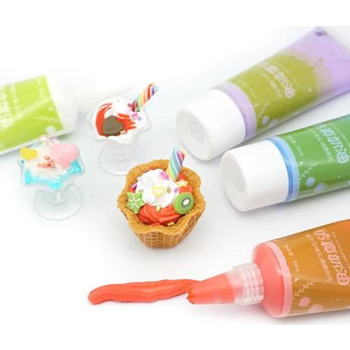 1pc Decoden Whipped Cream Glue for Cell Phone Decoration 50g 24 colors options 50 ML Whipped Cream Glue Plus 2 FREE Piping Tips