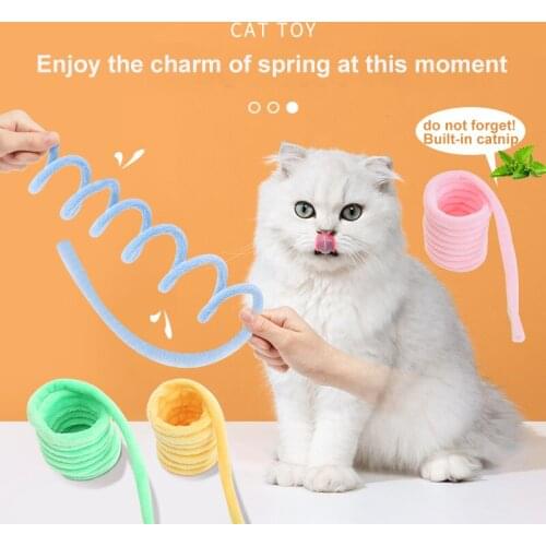 1pc Pet Toy Plush Toys Spring Shape Cat Dog Pet Interaction Decorate Multipurpose Portable Short Plush Cartoon For Home Bedroom
