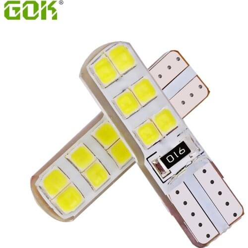 10Pcs/lot T10 led Car 194 168 LED W5W Error Free t10 silicone 2835 LED T10 12SMD LED Marker License Clearance Light Universal