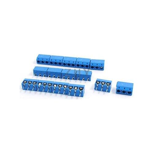 15 Pcs 301-3P 5mm Pitch 3 Pin AC 300V 10A Blue Screw Terminal Block Connector