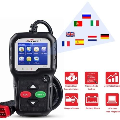 2.4 inch Screen Car Fault Diagnosis Scanner Vehicle Scanner Computer OBD 2 Automotive Scanner OBD Ⅱ Car Diagnostic Tool Russian