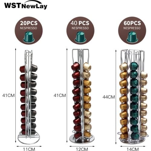 2020 Brand Nespresso Coffee Pod Holder Storage 60 Nespresso Capsules Stand Kitchen Metal Shelves Organization Capsules Rack