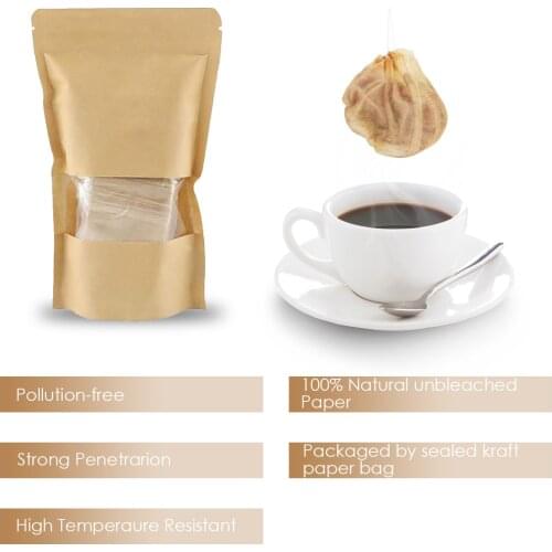 300pcs Tea Filter Bags Natural Unbleached Paper Disposable Drawstring Loose Leaf Tea Bags