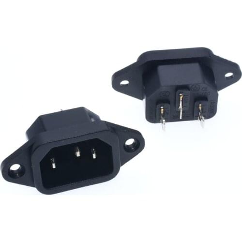 3P IEC 320 C14 Male Plug Panel Power Inlet Sockets Connectors AC 250V 10A