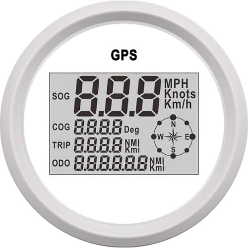 85mm Odometer Speedo 0-999 knots Boat Car Speedometer GPS Motorcycle 316L Bezel km/h mph 12V/24V With Backlight