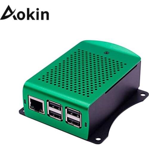 Aokin Raspberry Pi 3 Case Aluminum Metal Enclosure RPI 3 Box Compatible with Raspberry Pi 3 Model B Green Silver Black
