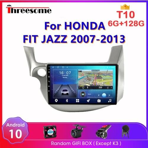 T10 Android 10 2 din Car Radio Multimedia Video Player For HONDA FIT JAZZ 2007-2013 GPS Navigation 4G Net Carplay DVD Head Unit
