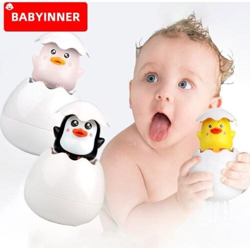 BABYINNER Bath Toys Childrens Shower Toy Toddler Squirting Water Cartoon Animal Dinosaur Duck Bathroom Beach Watering Pot