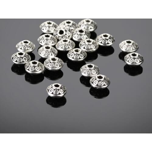 6mm Antique Silver Color Spacer Beads Pattern 300pcs Charms Beads Bracelet Findings Beading Accessories Parts To Make Jewelry