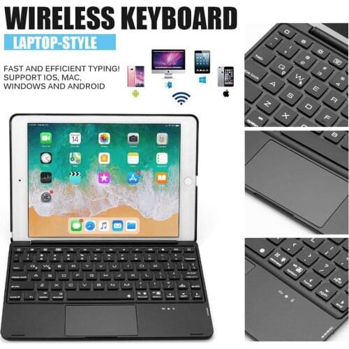 LED Backlit Aluminum Wireless Bluetooth 5.0 Touchpad Keyboard Case For iPad 9.7 2017 2018/Pro 9.7/Air1&2 Slim Smart Stand Cover