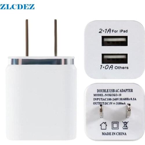 100pcs/lot Colorful 2A+1A US Plug AC Power Adapter Home Trave Wall 2 port dual USB Charger for iPhone 5 6 plus 7 for Samsung HTC