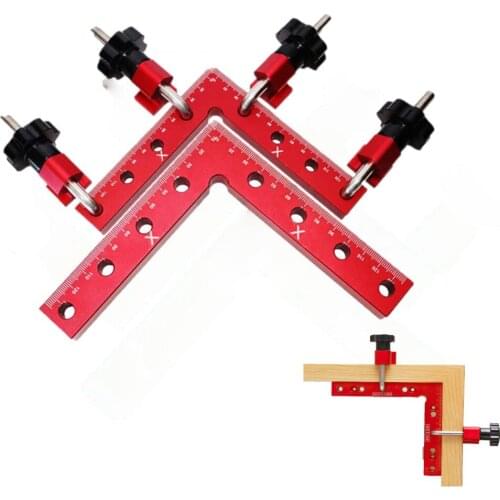 Woodworking Adjustable Corner Clamping Ruler Aluminium Alloy Right Angle Clamps L-Shaped Auxiliary Fixture Positioner Clips