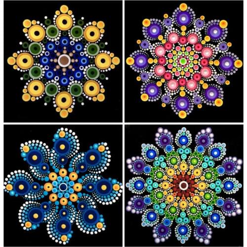 HUACAN Diamond Painting Mandala Full Square Diamond Embroidery Sale Flower Rhinestone Picture 5D DIY Diamond Mosaic