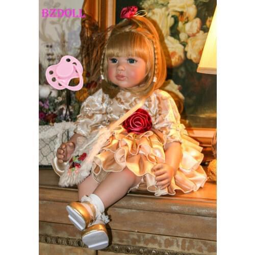 60cm Silicone Reborn Girl Baby Doll 24" Vinyl Princess Toddler Alive Bebe Birthday Present Play House Toy