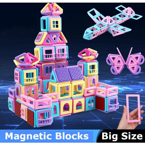 44-268PCS Big Size Magnetic Designer Construction Set Model&Building Toys Magnet Blocks Kids Educational Toy for Children Gifts