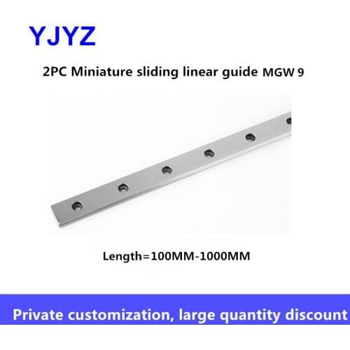 Free shipping cnc parts MGW9 100 150 200 250 300 350-1000mm MGW9 miniature linear rail slide