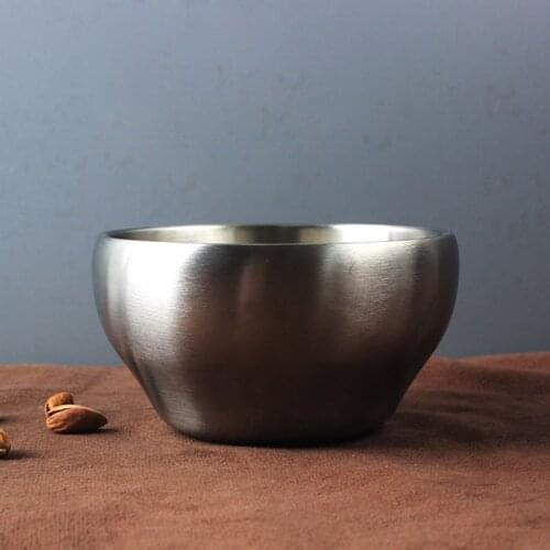 304 stainless steel rice bowl double-layer insulated childrens bowl frost-proof surface high-quality rice bowl