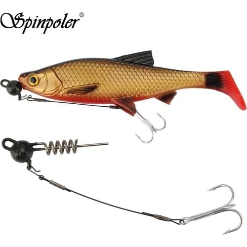 Spinpoler Carp Bass Fishing Rig Fishhooks Barbed Hooks Kit Lead Head Jigging Bait Fishing Hooks Size #6 #4 #2 #1 #1/0 #2/0