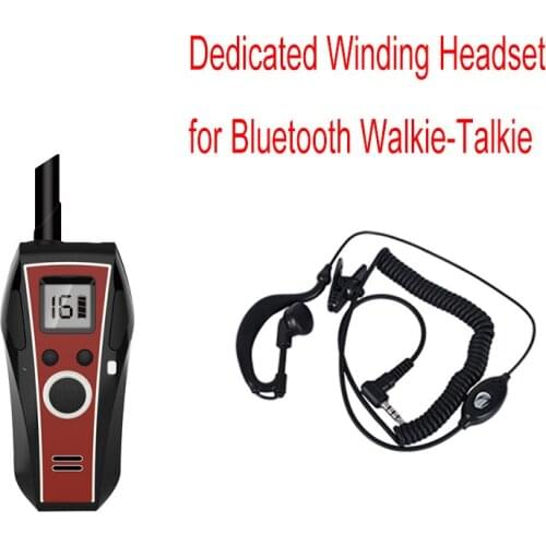 2 PCS Wonderful Performance Dedicated Winding Headphones with PTT and Microphone for Mini Bluetooth Walkie-Talkie