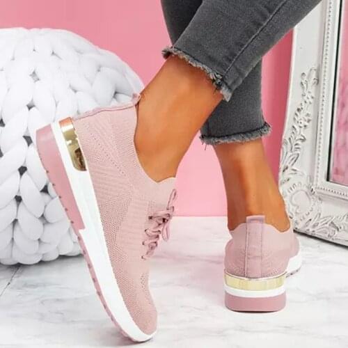 2021 independent station new Mesh lace-up shoes women flat-sole large single European and American casual shoes women