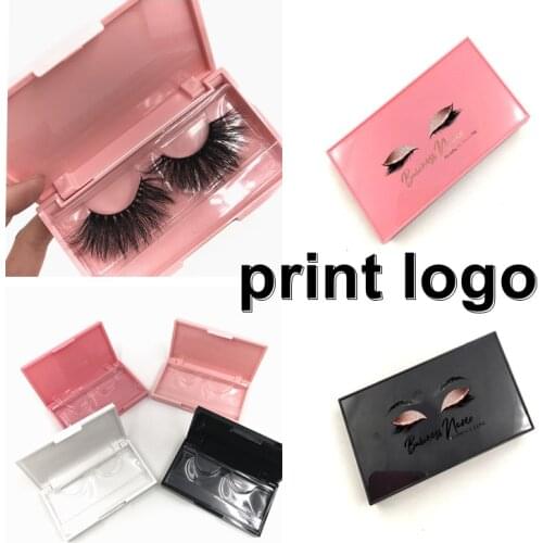 New Acrylic Case With Tray Wholesale 4 color print logo eyelash packaging box Lash Private Label Logo Packing Box Empty Case