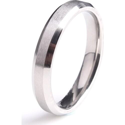 4mm silver colory brushed 316L Stainless Steel wedding rings for men women wholesale