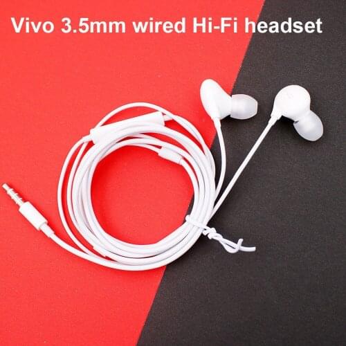 Original 3.5MM Wired Headset With Mic Vivo Music Headset In Ear Bass Stereo Earbuds Earphone For Vivo Samsung Huawei Xiaomi Oppo