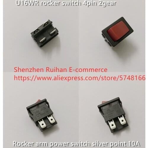 Original new 100% U16WR rocker switch 4pin 2 gear rocker arm power switch silver point 10A
