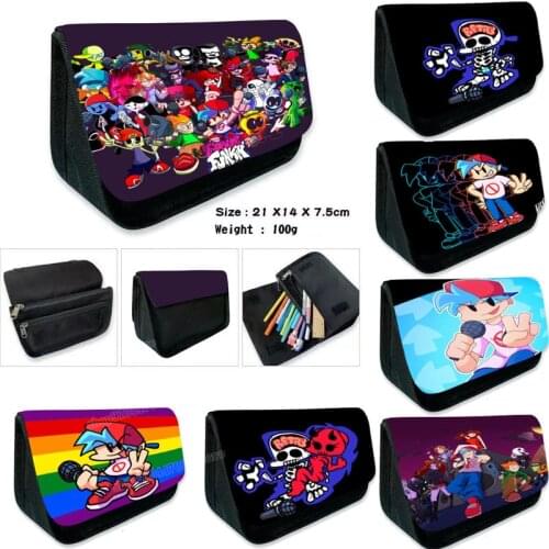 Friday Night Funkin Pencil Bag Double-layer Clamshell Pencil Case Childrens Stationery Box Kawaii Pouch School Supplies Gifts