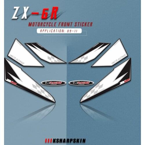 New sale Front Fairing Motorcycle Number Board 3D Gel Protector stickers decals for Kawasaki ZX6R 2009 2010 2011 zx6r