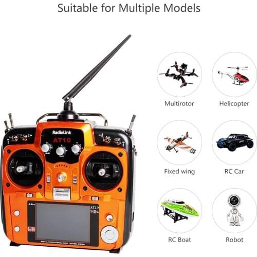 RadioLink AT10 II 2.4Ghz 12CH Transmitter With R12DS Receiver PRM-01 Voltage Return Module Battery for RC Quadcopter Fixed Wing