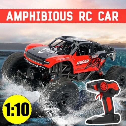 1:10 RC Car & RC Boat Truck 2.4G Radio Control 4WD Off-road Electric Vehicle Monster Remote Control Car Gift Toys Children Boys