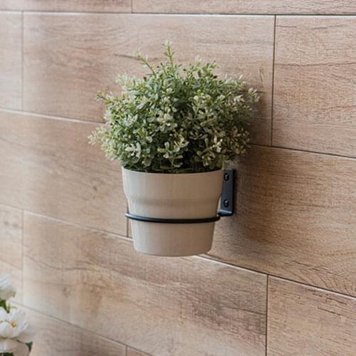 Flower Pot Tray Frame Wall Hanging Folding Bracket Holder Stand Wall Mounted Metal Iron Ring Bracket Planter Screws Trough Frame