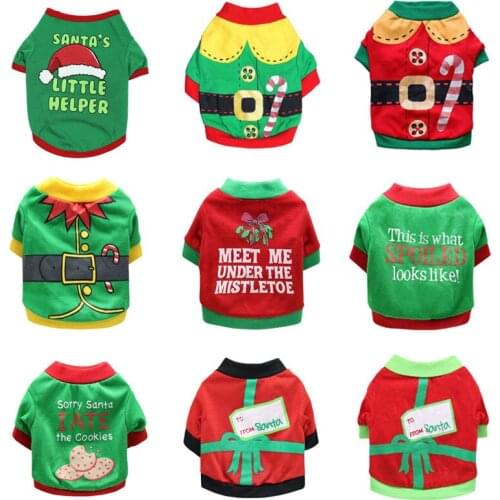 Christmas Dog Clothes Winter Warm Pet Clothing For Small Medium Dogs Vest Shirt New Year Puppy Dog Costume for Chihuahua Perro