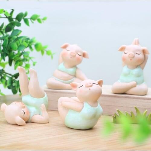 Figurines home decor statuette resin modern statue lovely miniature animals pig souvenirs pendulum home decoration accessories