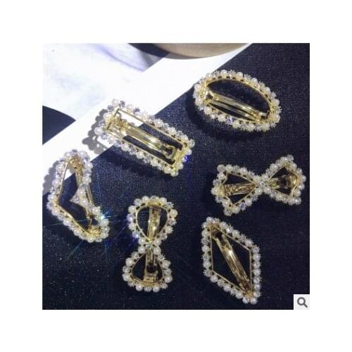 Rhinestone Elegant Pearl Hair Clip Set Barrette Korean Hairpins Hair Styling Tool Hairclips for Women Girl Hairpin Stick
