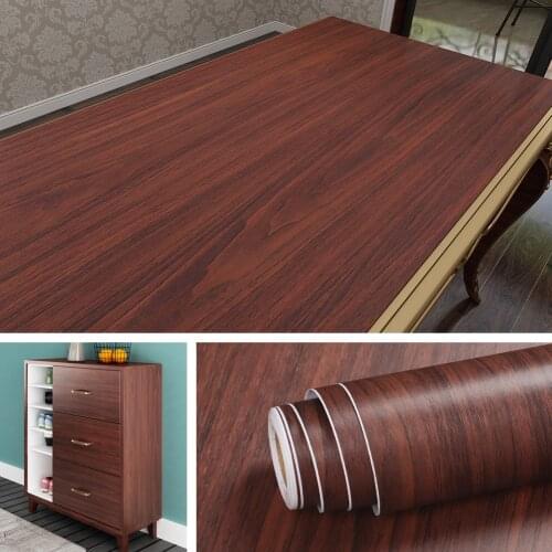 Waterproof Wood Grain Wallpaper Furniture Renovation Self-adhesive Films Kitchen Cabinet Wall Stickers Home Decoration 60cm Wide
