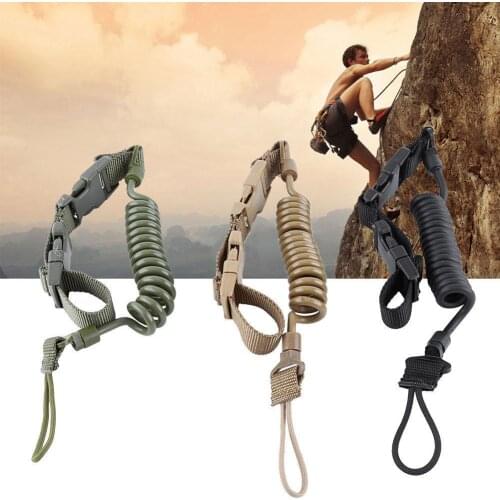 150cm Military Tactical Nylon Elastic Quick Release Pistol Sling Spring Lanyard
