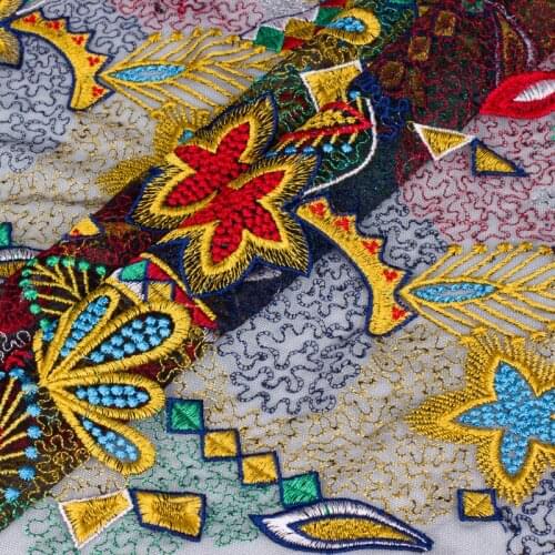 Embroidery Pretty stars mesh lace fabric 1yard/1lot wide120cm for DIY skirt dress fashion fabric