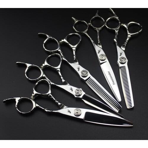 Hot sell Japan hair cutting scissors high quality Crocodile handle 6 inch professional barber hairdressing scissors hair shears