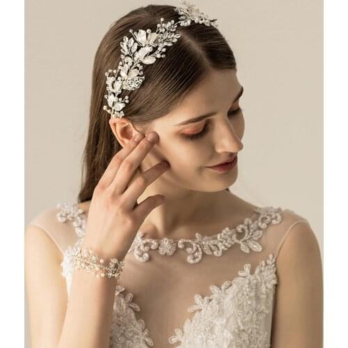 ZMHP272 Bride Hair Accessories Wedding Hair Clip Crown Headband Rhinestone Bridal Tiara Hair Band Headbands for hair woman