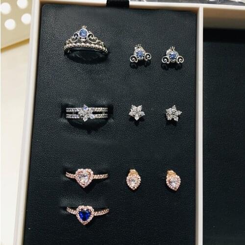 2021 New High Quality 100% 925 Sterling Silver Original Pumpkin Carriage Heart-shaped Ring Womens Exquisite Jewelry Gifts