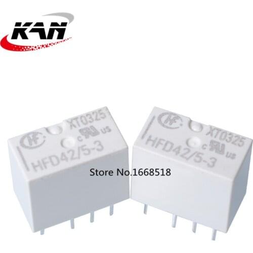 10pcs Hongfa HFD42 / 5-3 two sets of 8-pin monostable dual in-line 5VDC relay