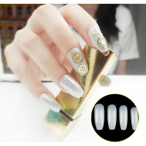 100PCS Natural Nail Tips French Acrylic Artificial False Nails Nail Art Display Practice Acrylic UV Gel Polish Tool Manicure