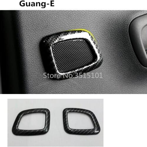 Car body styling Cover Carbon fibre Rear Back Speak Sound Audio Trim Frame Lamp 2Pcs For Jeep compass 2017 2018 2019 2020