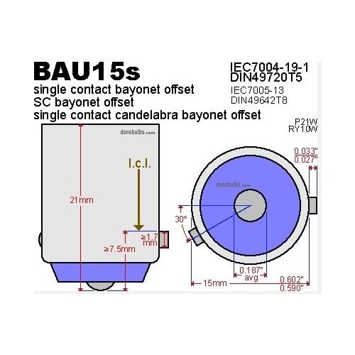 30/400pcs Brass BAU15S Lamp Bases Single Contact Bayonet Offset