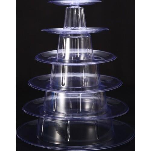 6 Tiers Cupcake Display Rack PVC Macaron Tower Cake Stand Wedding Birthday Party Decoration Tool