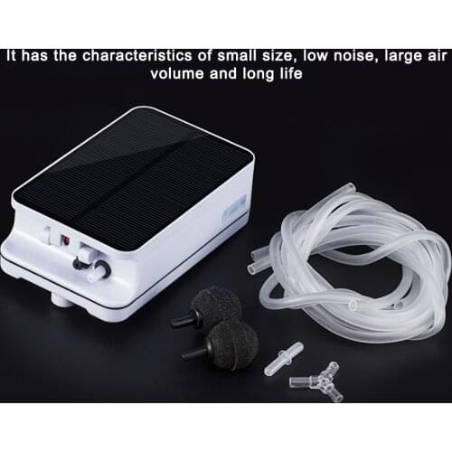 Aquarium Air Pump Fish Tank Mini Silent Compressor Single Solar Oxygen Air Pump Aquarium Aquatic Accessories