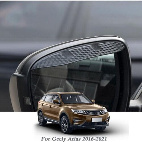 Car Rearview Mirror Rain Eyebrow Auto Shield Snow Guard Sun Side Visor Shade Protector For Geely Atlas 2016-2021 ExternalSticker